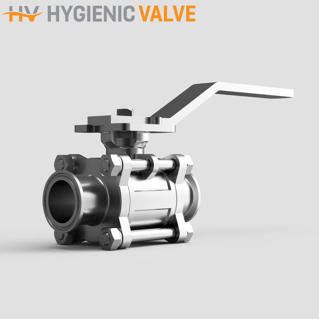 Tri-Clamp 3-Piece Full Bore Stainless Steel Ball Valve