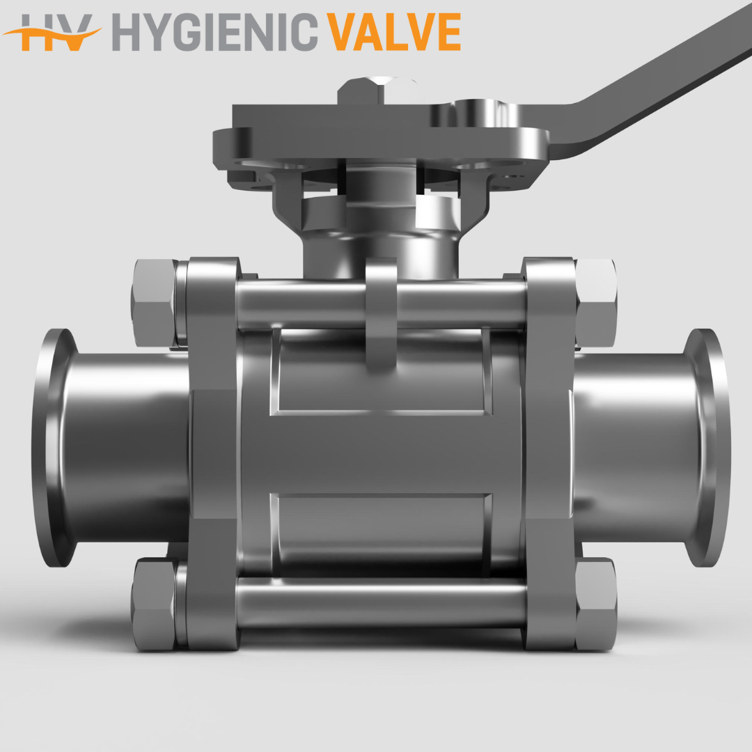 Tri-Clamp 3-Piece Full Bore Stainless Steel Ball Valve